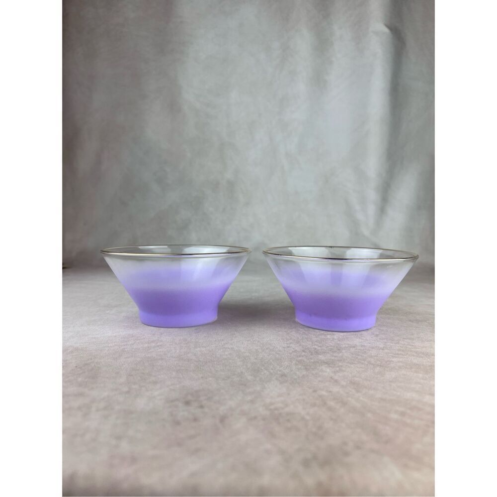 Vintage Purple Blendo Glass Bowls Set of 2